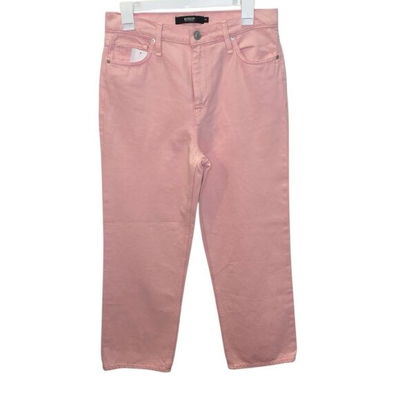HUDSON Soft Pink Remi Straight Cropped Denim Jeans - Picture 4 of 7